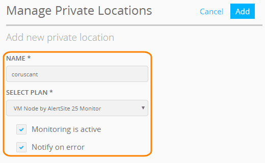 Location name and parameters